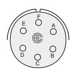 6 Contact Receptacle 180° Straigth Female Military Connector (VG 95234)