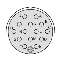 14 Contact Receptacle 180° Straigth Male Military Connector (VG 95234)