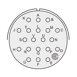 20 Contact Receptacle 180° Straigth Male Military Connector (VG 95234)