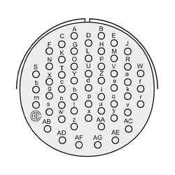 54 Contact Receptacle 180° Straigth Female Military Connector (VG 95234)