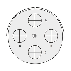 4 Contact Receptacle 180° Straigth Female Military Connector (VG 95234)