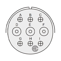 9 Contact Plug 180° Straigth Female Military Connector (VG 95234)