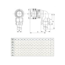 4 Contact Plug 90° Angled Female Military Connector (VG 95234)