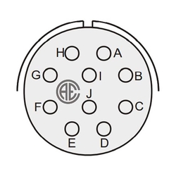 10 Contact Plug 90° Angled Female Military Connector (VG 95234)