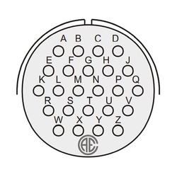 24 Contact Wall Mounting 180° Straigth Male Military Connector (MIL-DTL-5015)