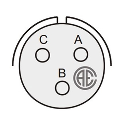 3 Contact Receptacle 180° Straigth Male Military Connector (MIL-DTL-5015)