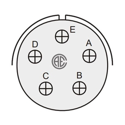 5 Contact Plug 180° Straigth Female Military Connector (MIL-DTL-5015)