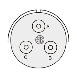 3 Contact Plug 180° Straigth Male Military Connector (MIL-DTL-5015)